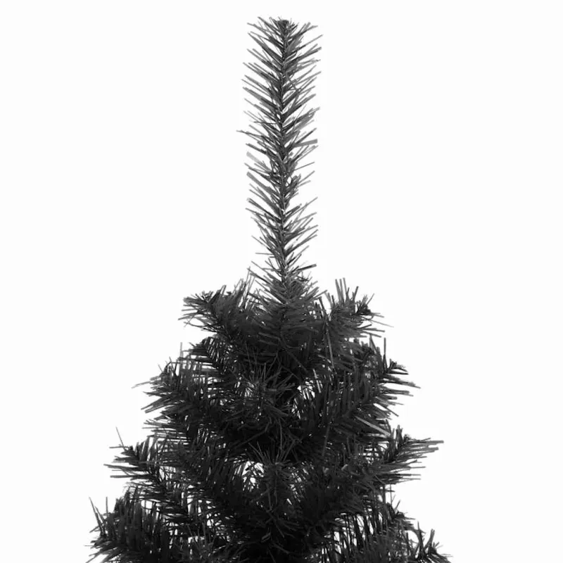 Kalėdų eglutė su 150 LED s stovu Juoda 120 cm PVC