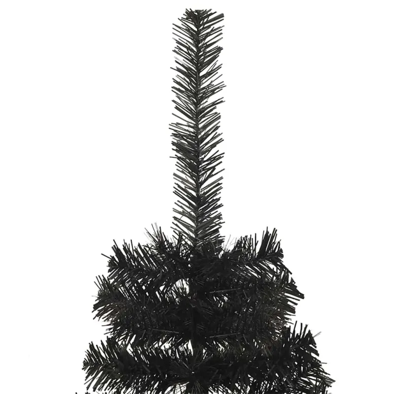 Kalėdų eglutė su 300 LED s stovu Juoda 180 cm PVC