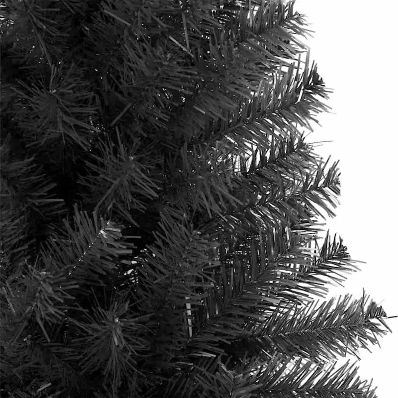 Kalėdų eglutė su 300 LED s stovu Juoda 180 cm PVC