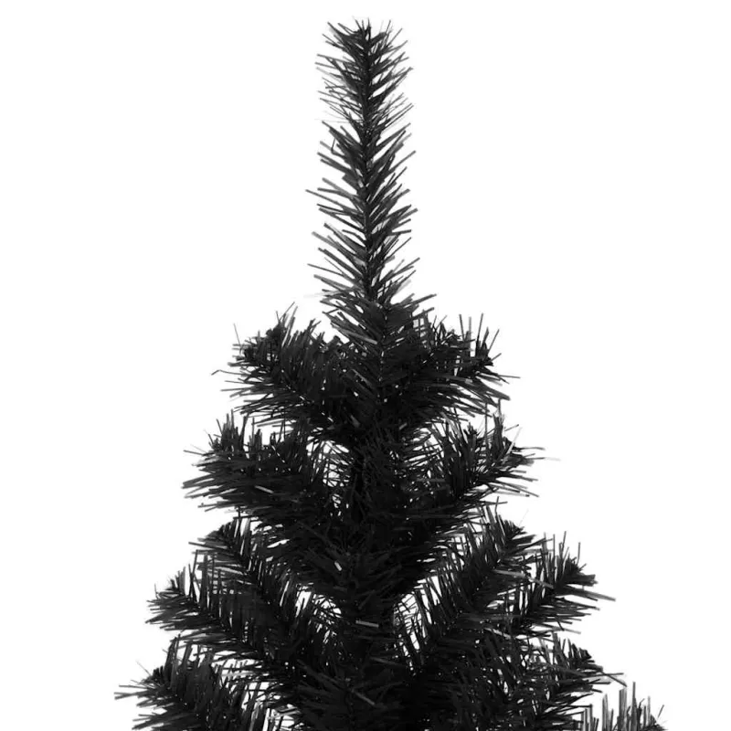 Kalėdų eglutė su 300 LED s stovu Juoda 210 cm PVC