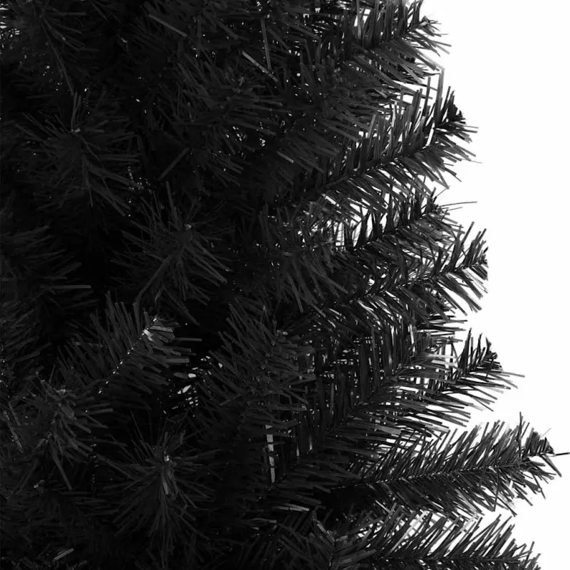 Kalėdų eglutė su 300 LED s stovu Juoda 240 cm PVC