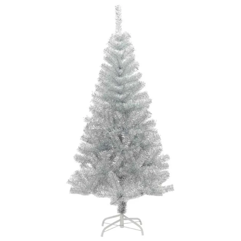 Kalėdų eglutė su 150 LED s stovu Sidabro 120 cm PET