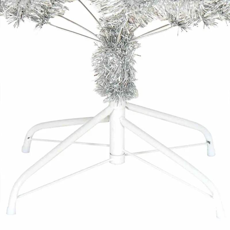 Kalėdų eglutė su 300 LED s stovu Sidabro 240 cm PET
