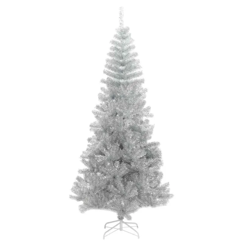 Kalėdų eglutė su 300 LED s stovu Sidabro 240 cm PET