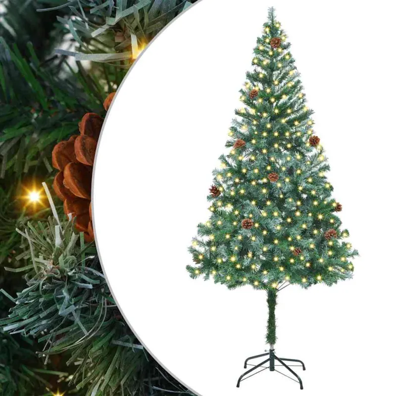 Dirbtinė Kalėdų eglutė su 300 LED Žalia 180 cm PVC ir plienas