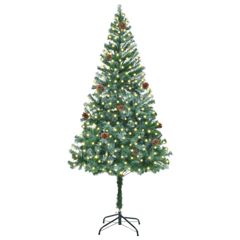 Dirbtinė Kalėdų eglutė su 300 LED Žalia 180 cm PVC ir plienas