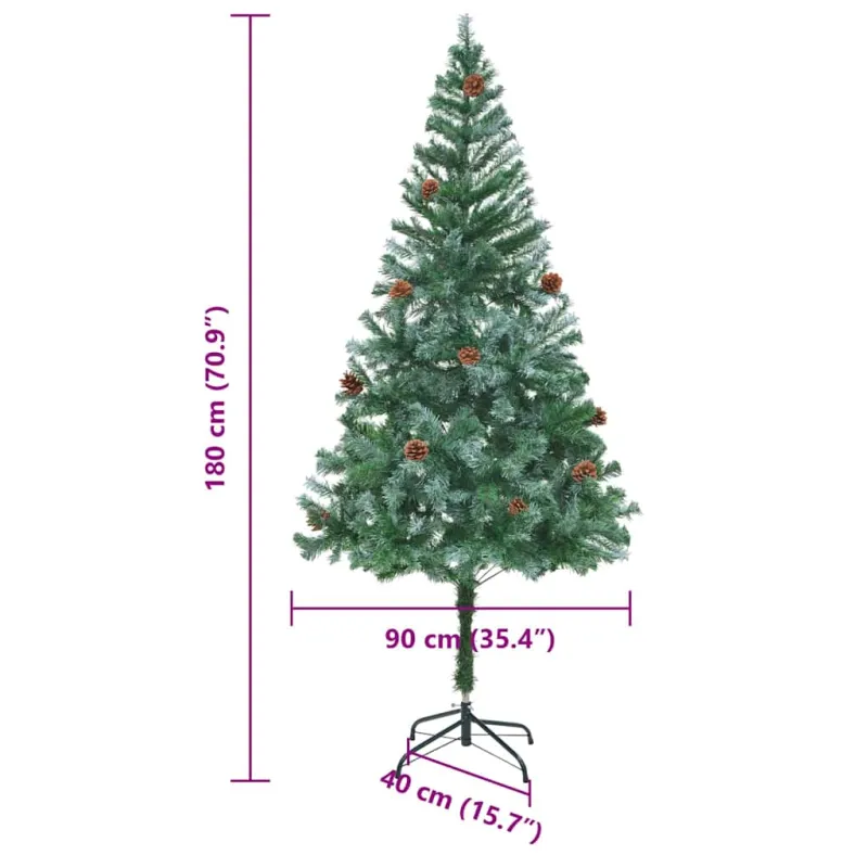 Dirbtinė Kalėdų eglutė su 300 LED Žalia 180 cm PVC ir plienas