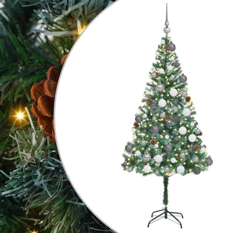 Dirbtinė Kalėdų eglutė su 300 LED Žalia 180 cm PVC ir plienas