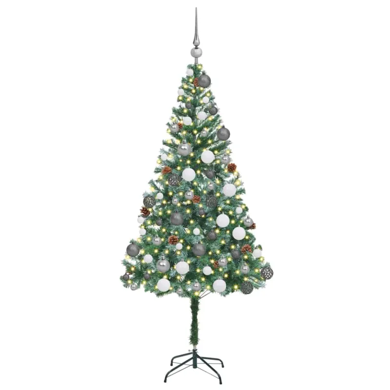 Dirbtinė Kalėdų eglutė su 300 LED Žalia 180 cm PVC ir plienas