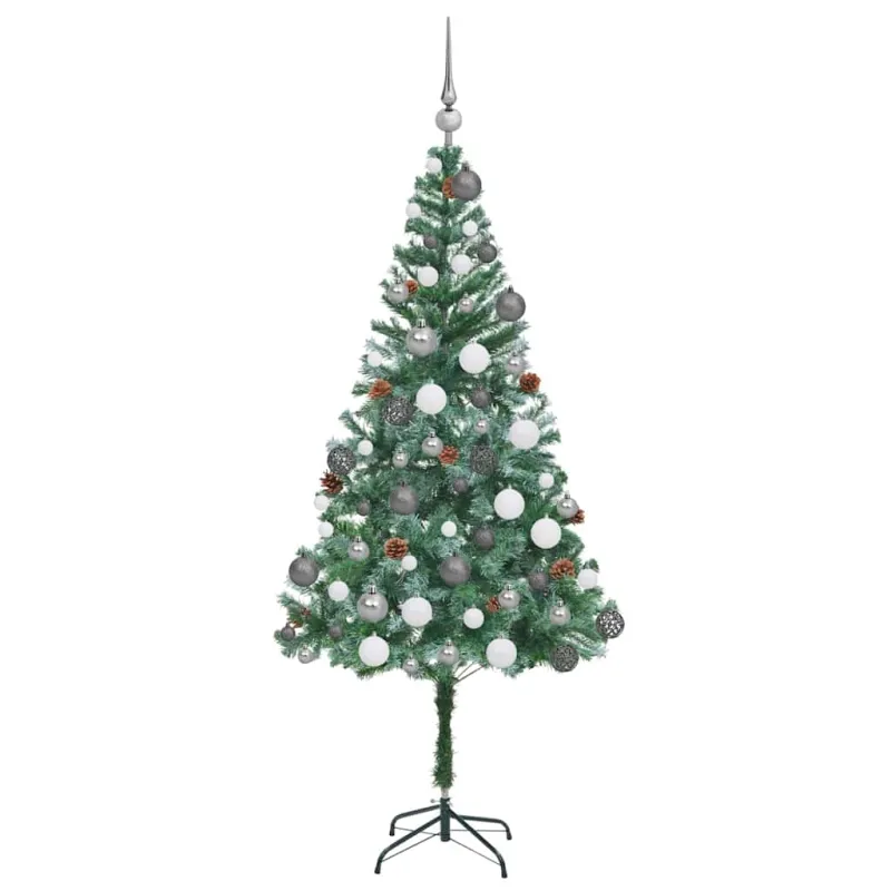 Dirbtinė Kalėdų eglutė su 300 LED Žalia 180 cm PVC ir plienas