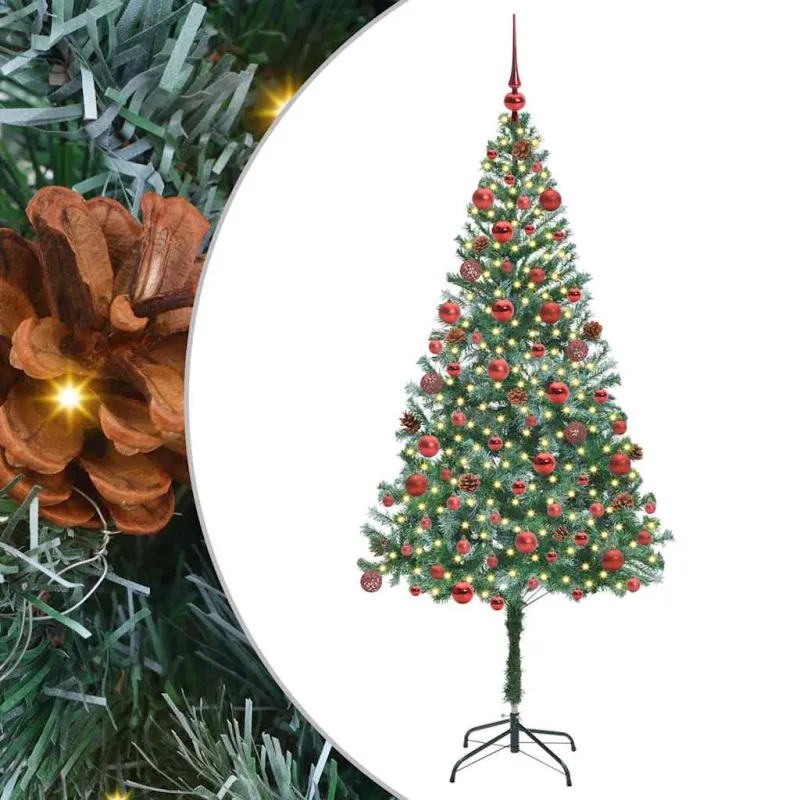Dirbtinė Kalėdų eglutė su 300 LED Žalia 180 cm PVC ir plienas
