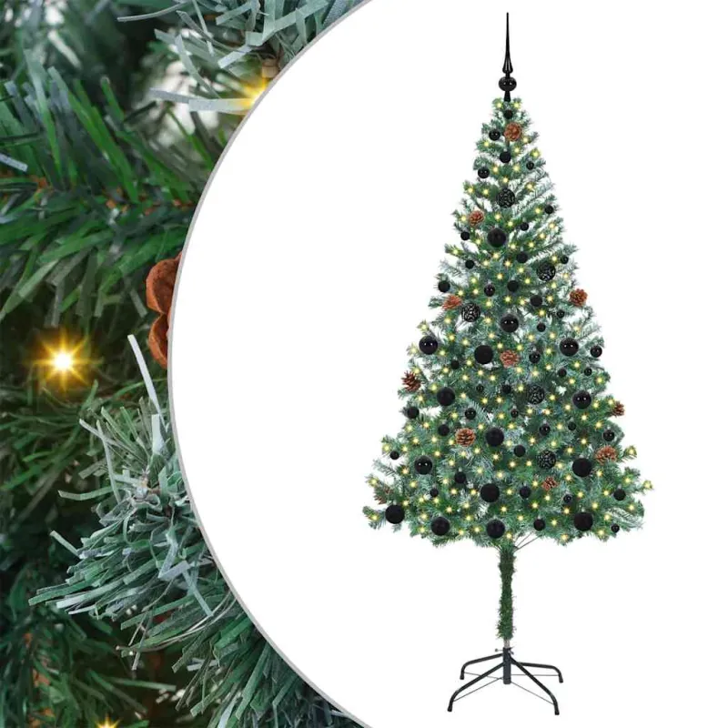 Dirbtinė Kalėdų eglutė su 300 LED Žalia 180 cm PVC ir plienas