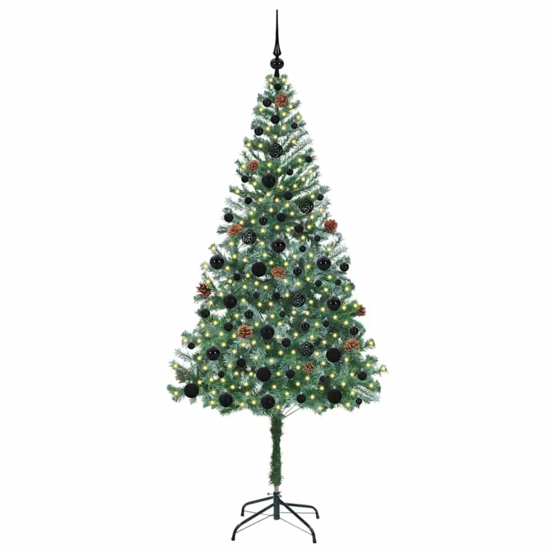 Dirbtinė Kalėdų eglutė su 300 LED Žalia 180 cm PVC ir plienas