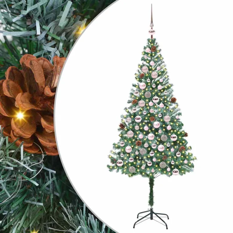 Dirbtinė Kalėdų eglutė su 300 LED Žalia 180 cm PVC ir plienas