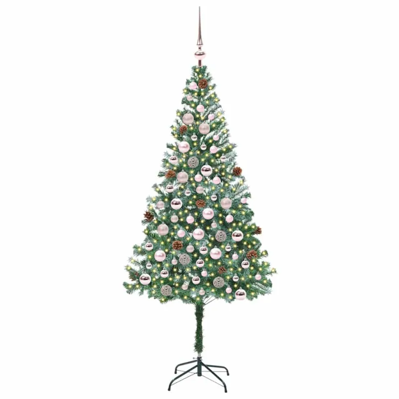Dirbtinė Kalėdų eglutė su 300 LED Žalia 180 cm PVC ir plienas
