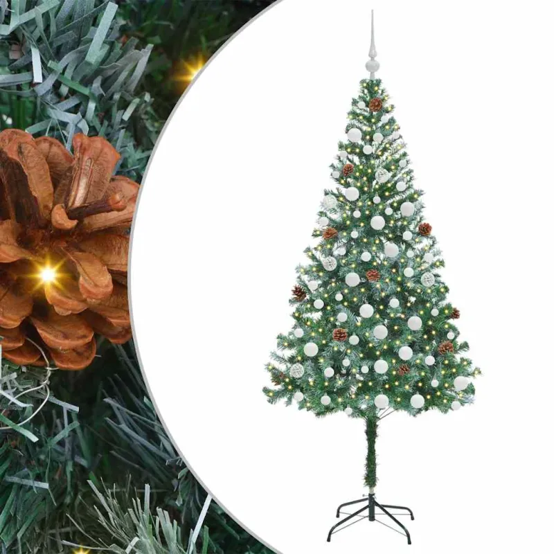 Dirbtinė Kalėdų eglutė su 300 LED Žalia 180 cm PVC ir plienas