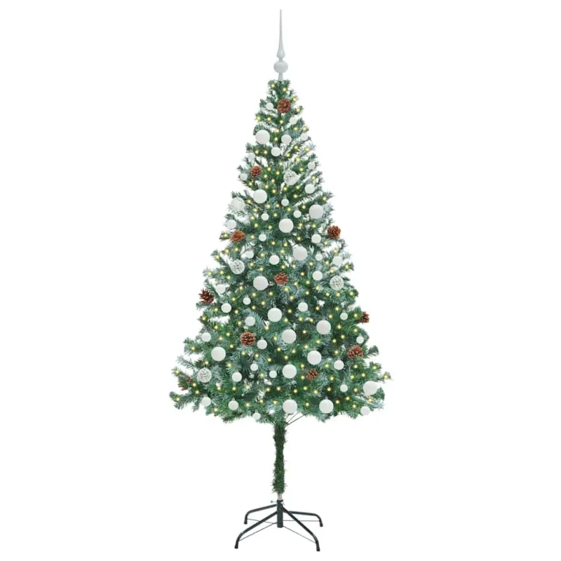 Dirbtinė Kalėdų eglutė su 300 LED Žalia 180 cm PVC ir plienas