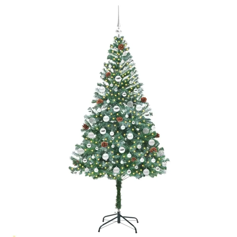 Dirbtinė Kalėdų eglutė su 300 LED Žalia 180 cm PVC ir plienas