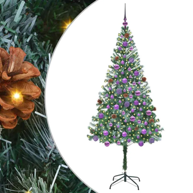 Dirbtinė Kalėdų eglutė su 300 LED Žalia 180 cm PVC ir plienas