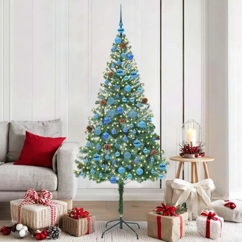 Dirbtinė Kalėdų eglutė su 300 LED Žalia 180 cm PVC ir plienas