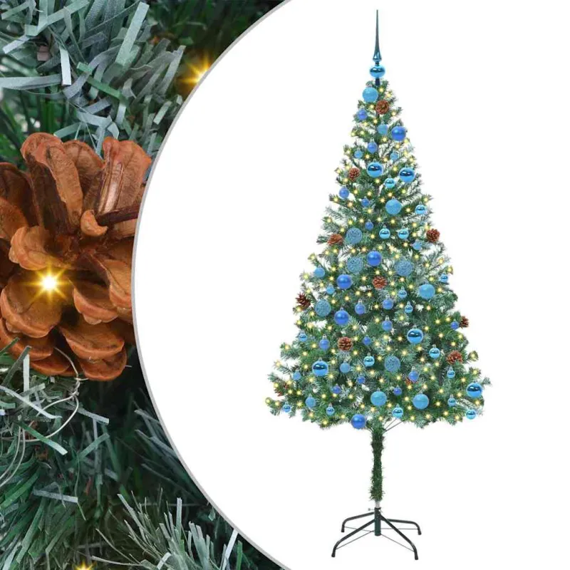 Dirbtinė Kalėdų eglutė su 300 LED Žalia 180 cm PVC ir plienas