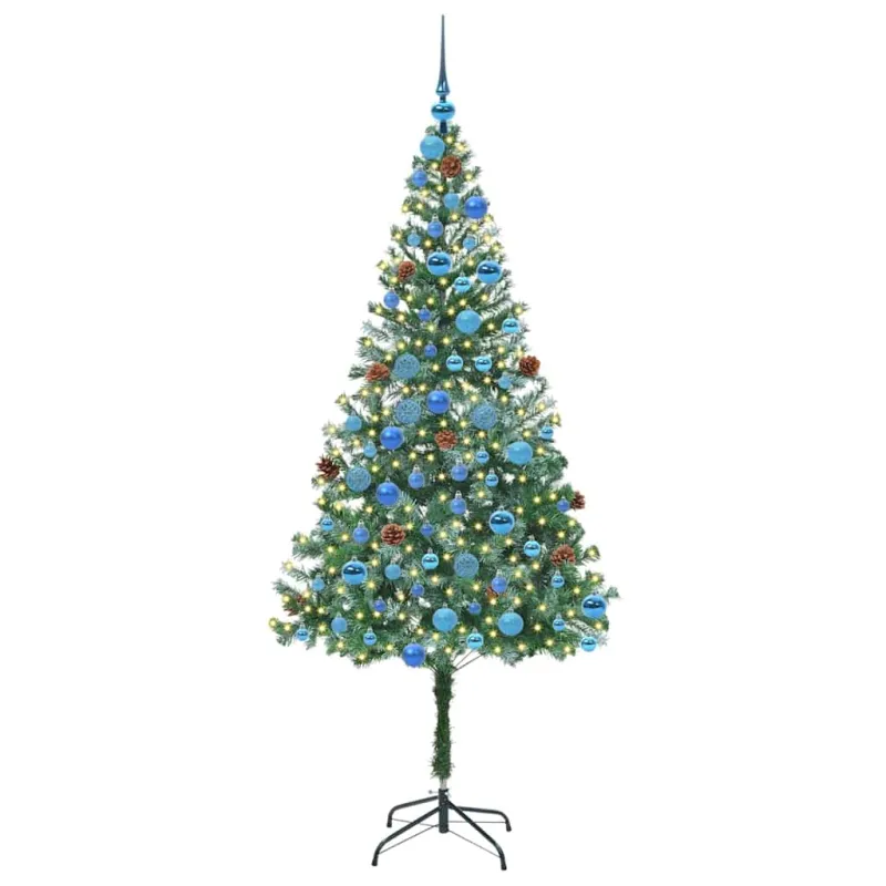 Dirbtinė Kalėdų eglutė su 300 LED Žalia 180 cm PVC ir plienas