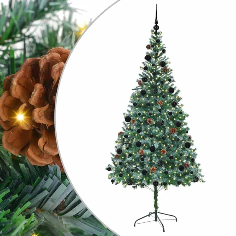 Dirbtinė Kalėdų eglutė su 300 LED Žalia 210 cm PVC ir plienas
