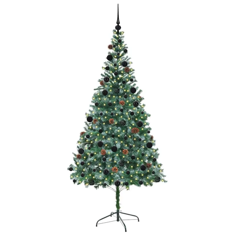 Dirbtinė Kalėdų eglutė su 300 LED Žalia 210 cm PVC ir plienas