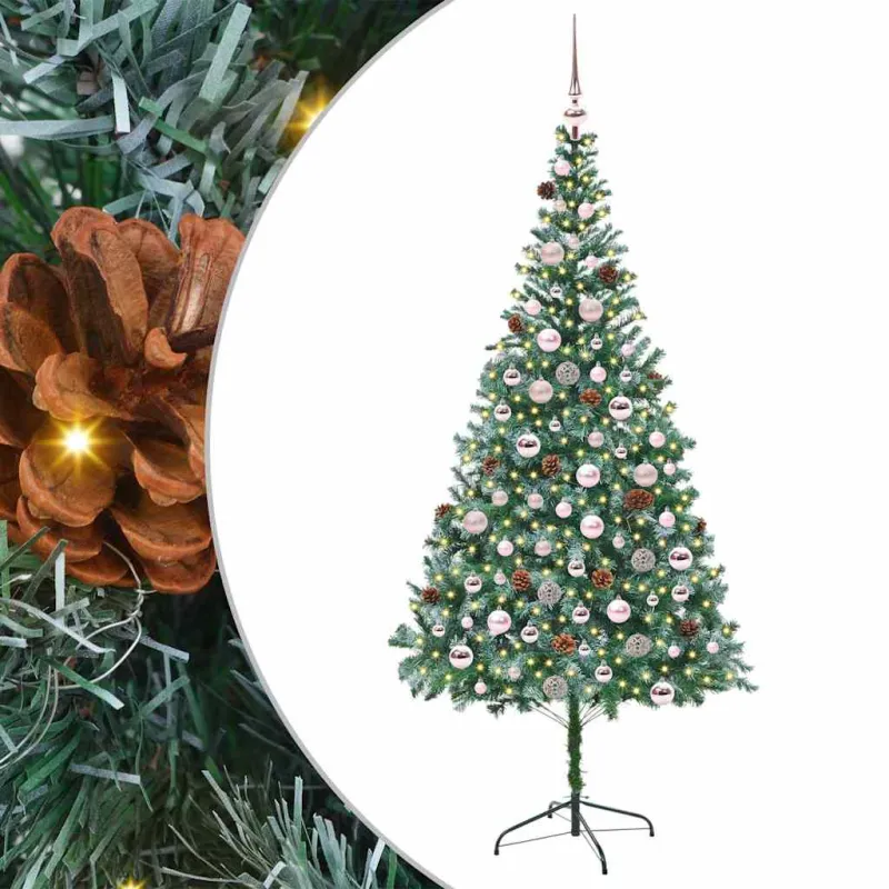 Dirbtinė Kalėdų eglutė su 300 LED Žalia 210 cm PVC ir plienas
