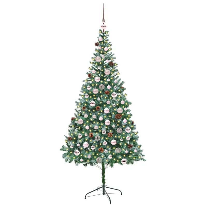 Dirbtinė Kalėdų eglutė su 300 LED Žalia 210 cm PVC ir plienas