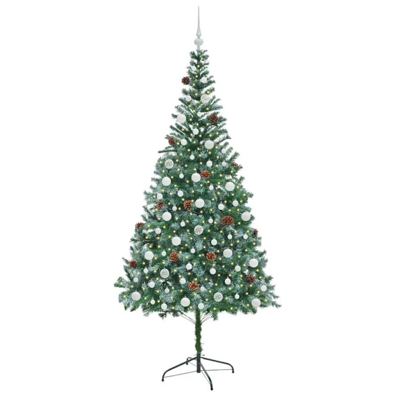 Dirbtinė Kalėdų eglutė su 300 LED Žalia 210 cm PVC ir plienas