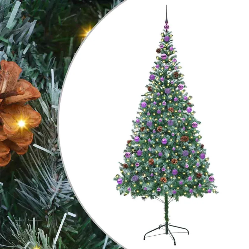 Dirbtinė Kalėdų eglutė su 300 LED Žalia 210 cm PVC ir plienas