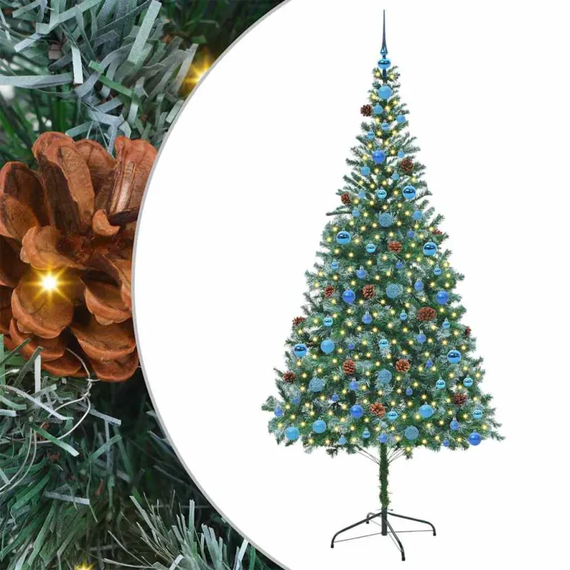Dirbtinė Kalėdų eglutė su 300 LED Žalia 210 cm PVC ir plienas
