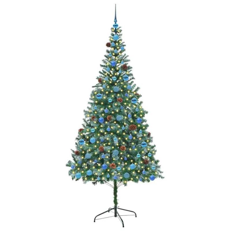 Dirbtinė Kalėdų eglutė su 300 LED Žalia 210 cm PVC ir plienas