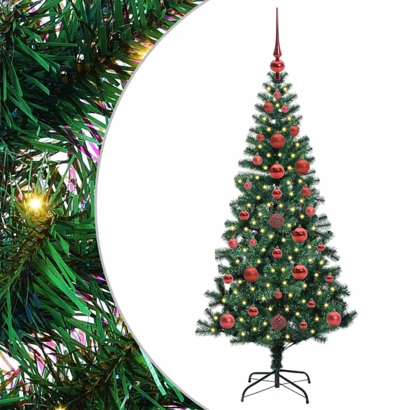 Dirbtinis prieššventinis eglutė su šviesomis Žalia 120 cm