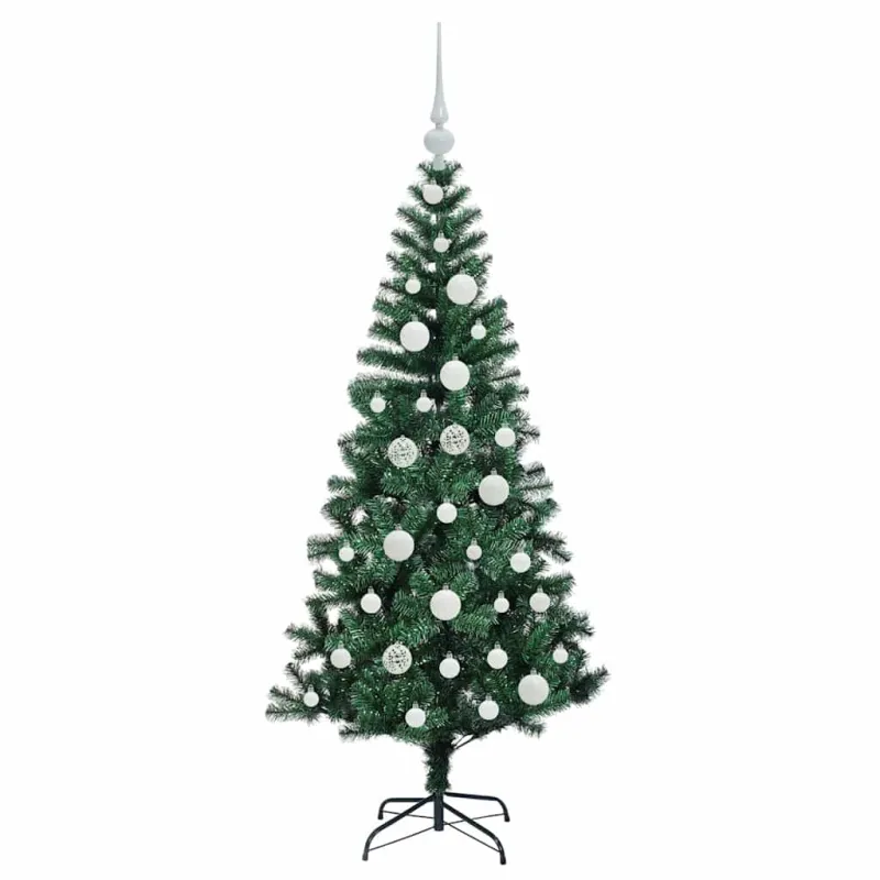 Dirbtinis prieššventinis eglutė su šviesomis Žalia 120 cm