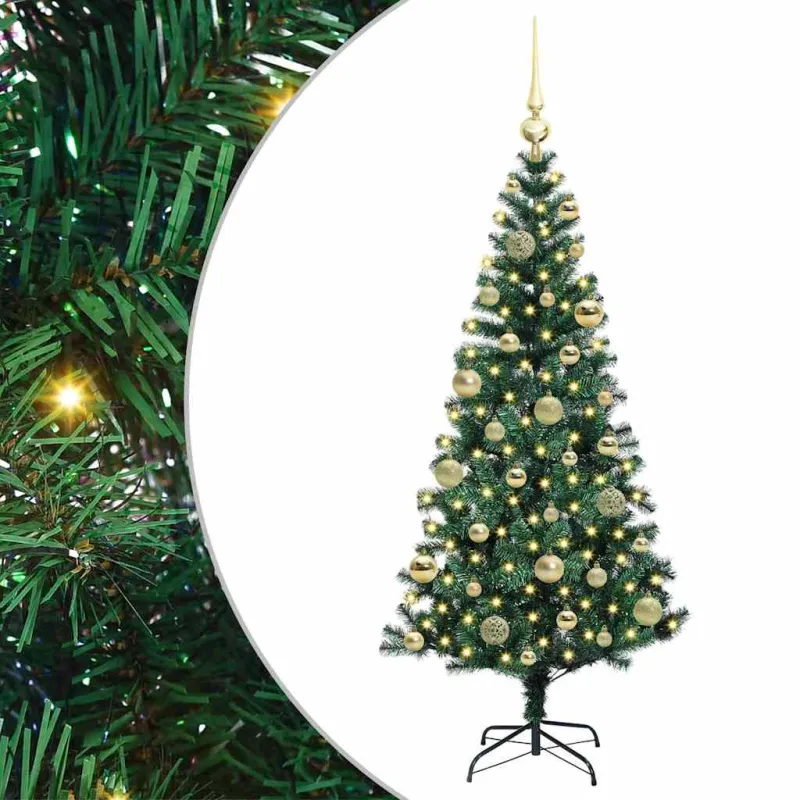 Dirbtinis prieššventinis eglutė su šviesomis Žalia 120 cm