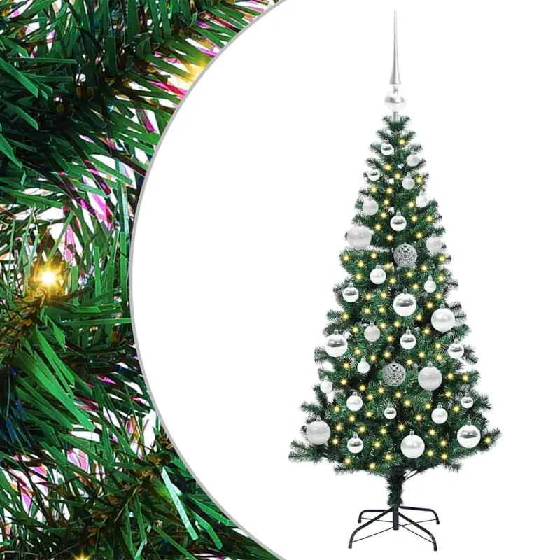 Dirbtinis prieššventinis eglutė su šviesomis Žalia 120 cm
