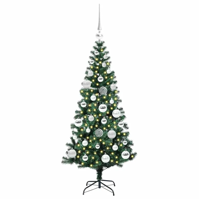 Dirbtinis prieššventinis eglutė su šviesomis Žalia 120 cm