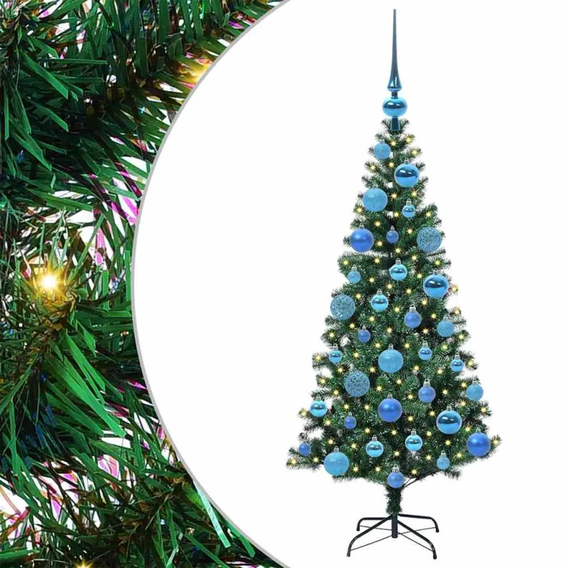 Dirbtinis prieššventinis eglutė su šviesomis Žalia 120 cm