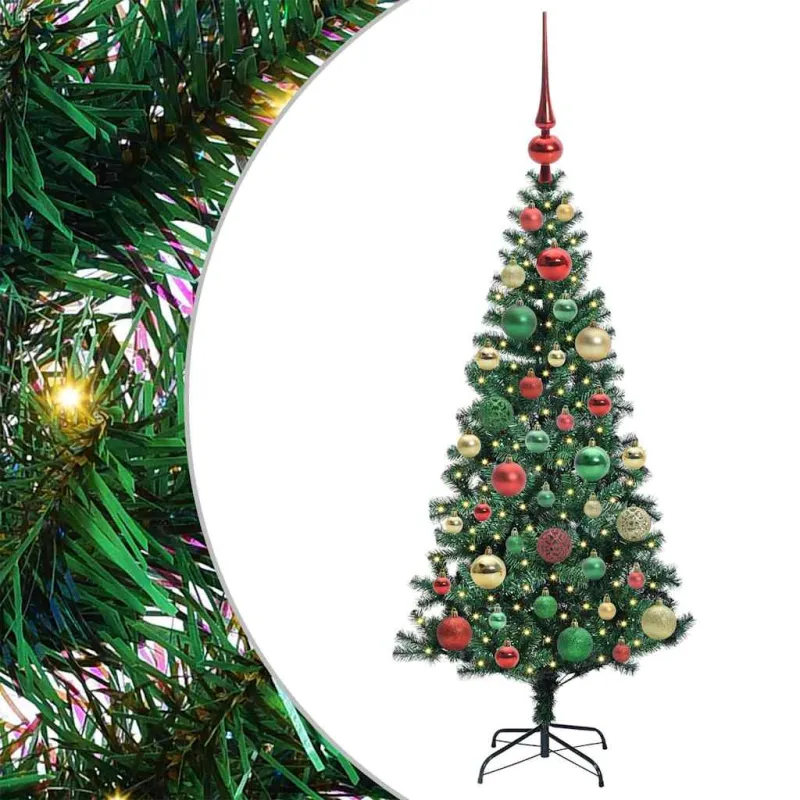 Dirbtinis prieššventinis eglutė su šviesomis Žalia 120 cm