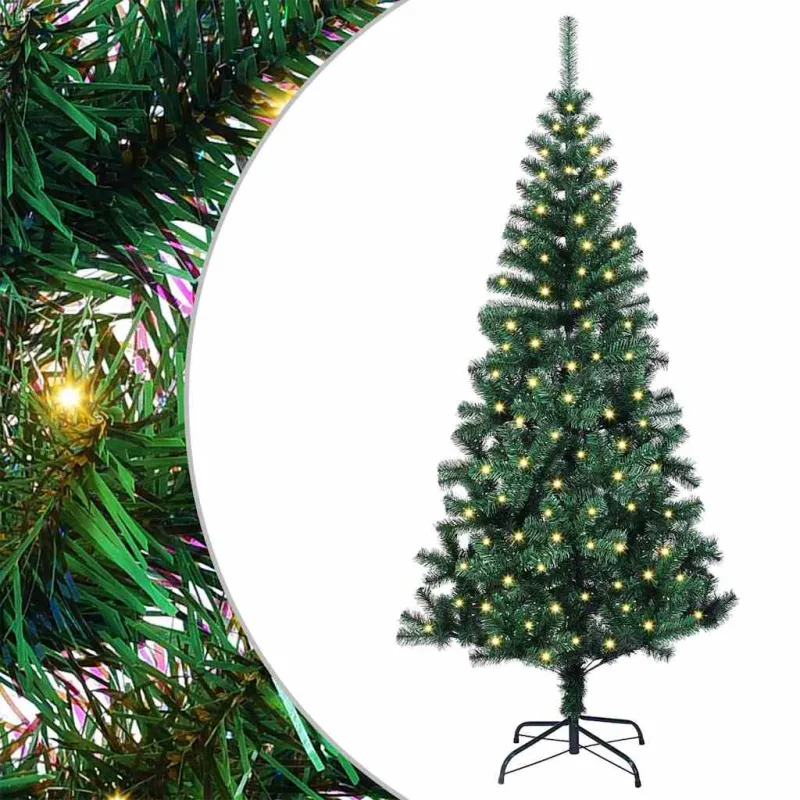 Dirbtinis prieššventinis eglutė su šviesomis Žalia 150 cm