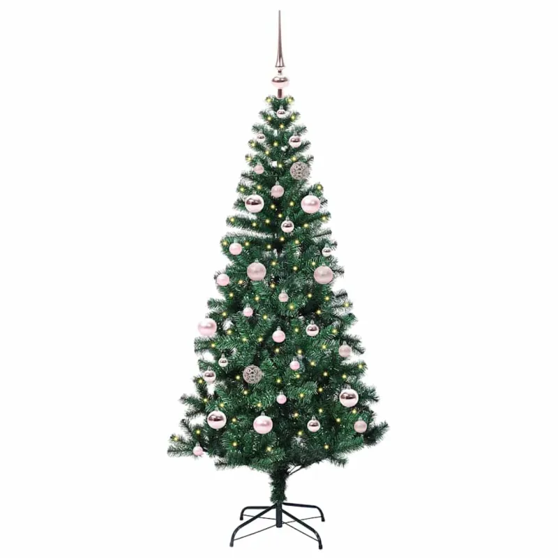 Dirbtinis prieššventinis eglutė su šviesomis Žalia 150 cm