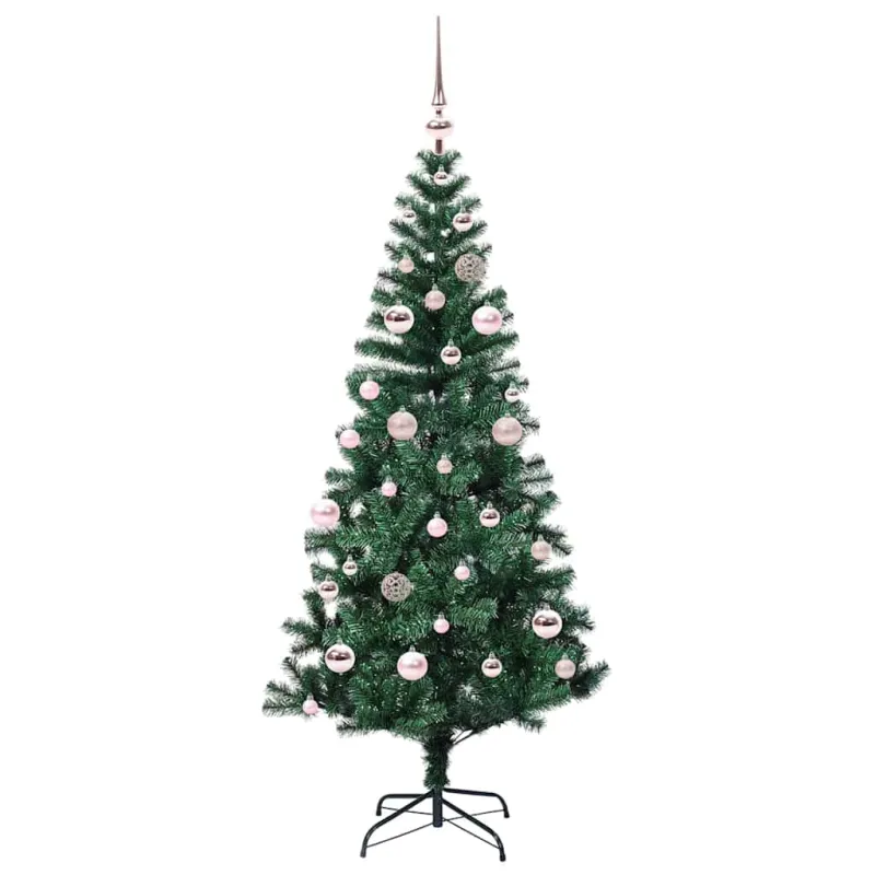 Dirbtinis prieššventinis eglutė su šviesomis Žalia 150 cm