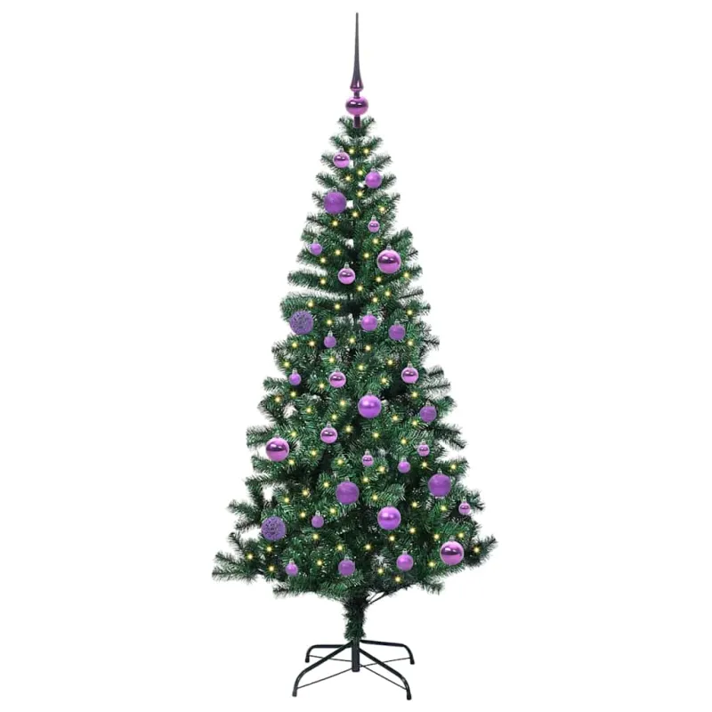 Dirbtinis prieššventinis eglutė su šviesomis Žalia 150 cm