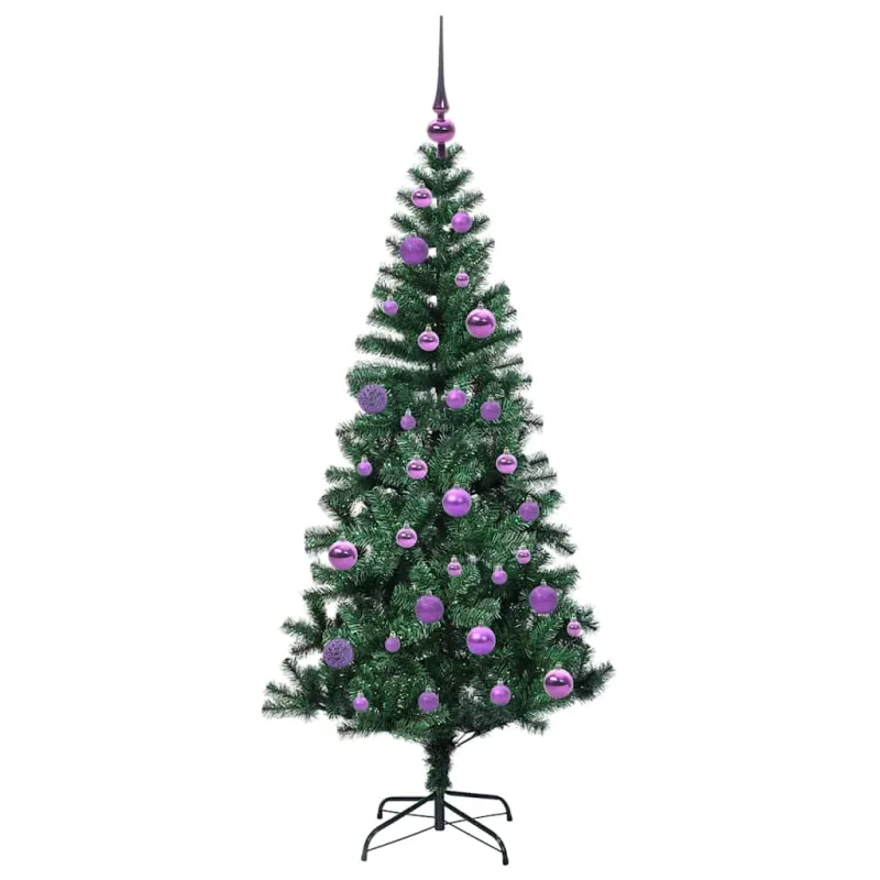 Dirbtinis prieššventinis eglutė su šviesomis Žalia 150 cm