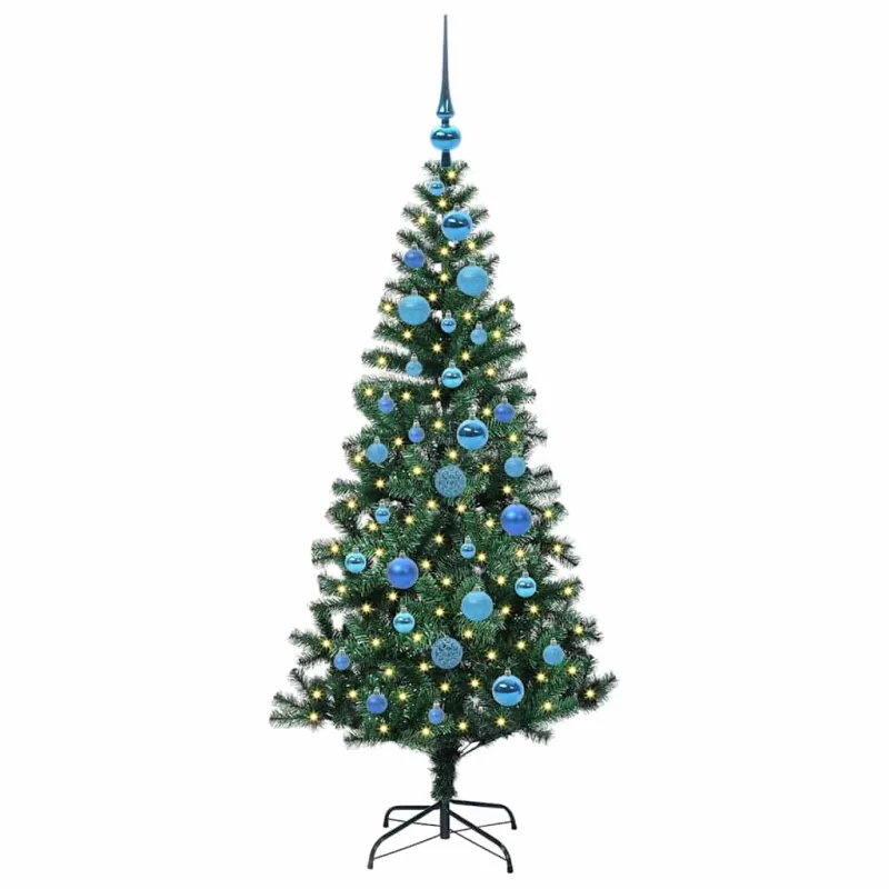 Dirbtinis prieššventinis eglutė su šviesomis Žalia 150 cm
