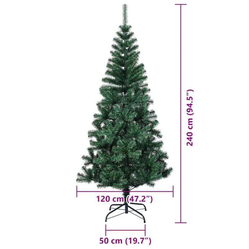 Dirbtinis prieššventinis eglutė su šviesomis Žalia 240 cm