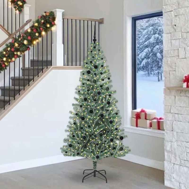 Dirbtinė Kalėdų Eglė Su Sniegu ir LED Šviesa su 300 LED 240 cm