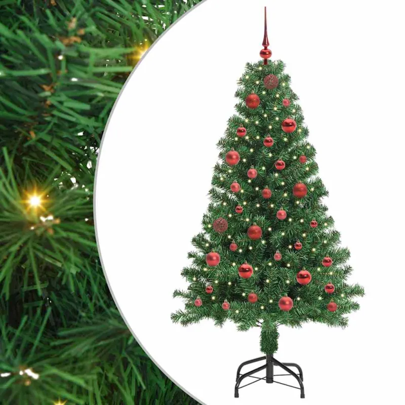 Dirbtinė Kalėdų eglutė Žalia 150 cm PVC ir Plienas ir Plastikas